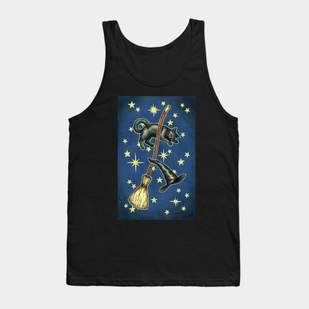 Everyday Witch Tarot - Witchy Cat Card Back Tank Top by Elisabeth Alba